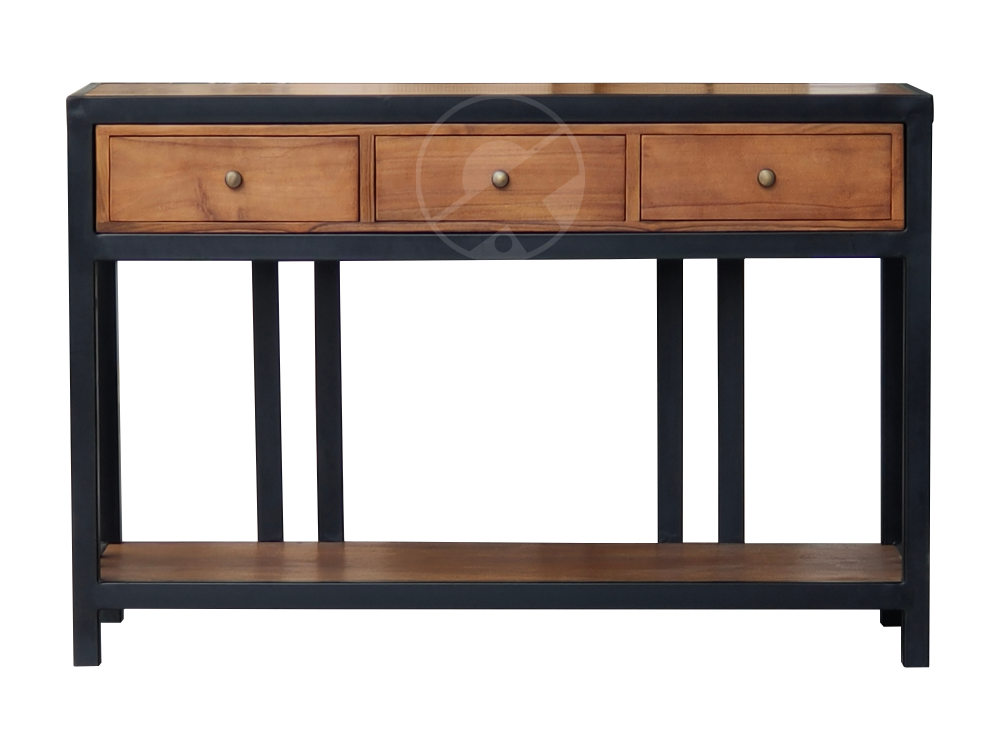 3 Drawers Console Table with Iron Leg