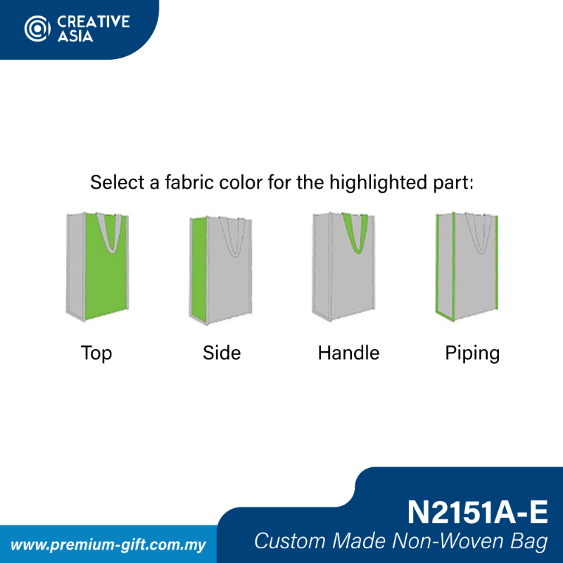 (90GSM) Custom Made Non-Woven Bag 18cm(W) x 32cm(H) N2151A-E	