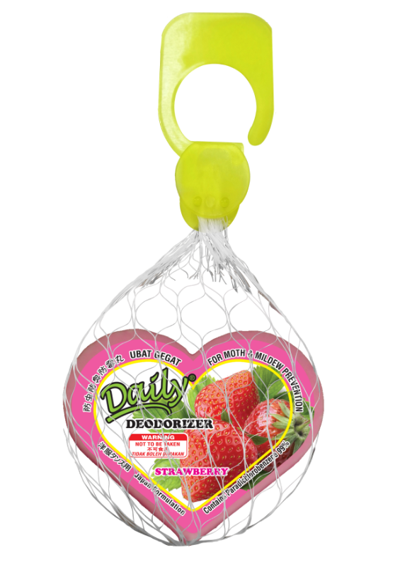Daily Moth Repellent 120gm - Strawberry (Toilet Cupboard Wardrobe Urine Smells Mothballs)