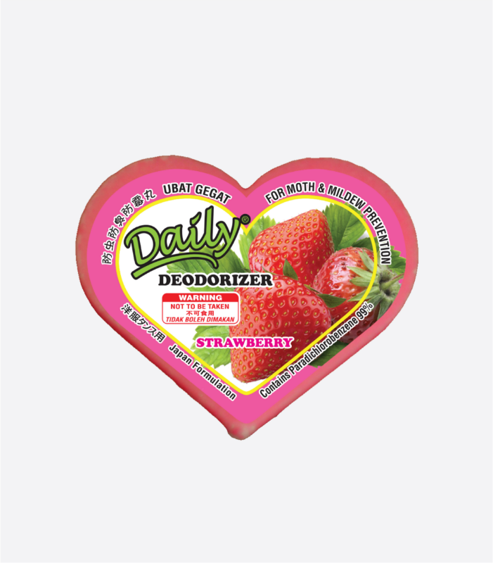 Daily Moth Repellent 120gm - Strawberry (Toilet Cupboard Wardrobe Urine Smells Mothballs)