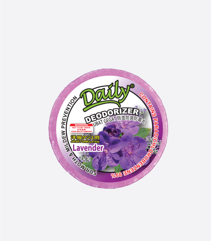 Daily Moth Repellent 90gm - Lavender (Toilet Cupboard Wardrobe Urine Smells Mothballs)