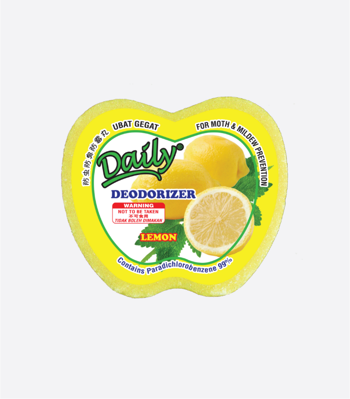 Daily Moth Repellent 90gm - Lemon (Toilet Cupboard Wardrobe Urine Smells Mothballs)