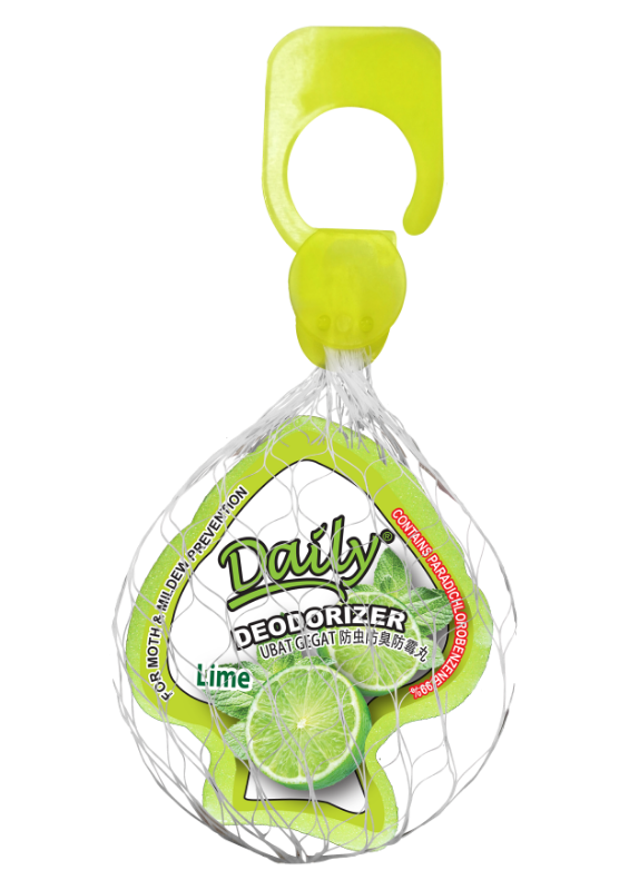Daily Moth Repellent 90gm - Lime (Toilet Cupboard Wardrobe Urine Smells Mothballs)