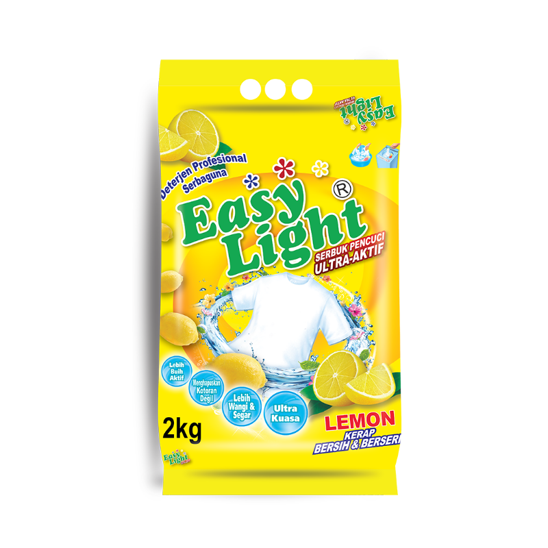 Easylight Detergent Powder 2kg - Lemon