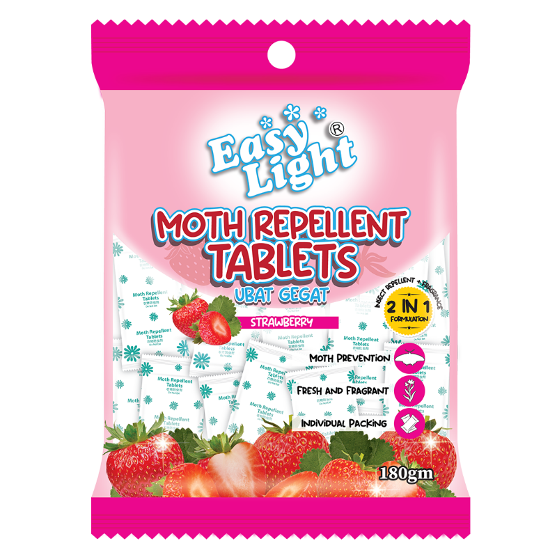 Easylight Moth Repellent Tablets 180gram - Strawberry (Mothballs / Ubat Gegat)
