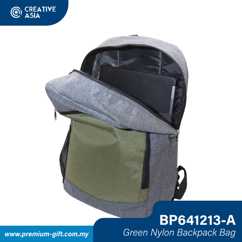 Green Nylon Basic Backpack Bag BP641213-A