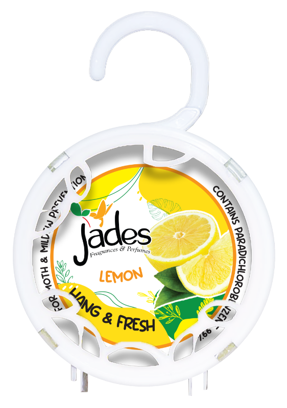 Jades Hang & Fresh 140gm - Lemon (Mothballs / Ubat Gegat)