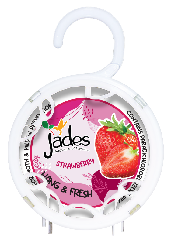 Jades Hang & Fresh 140gm - Strawberry (Mothballs / Ubat Gegat)