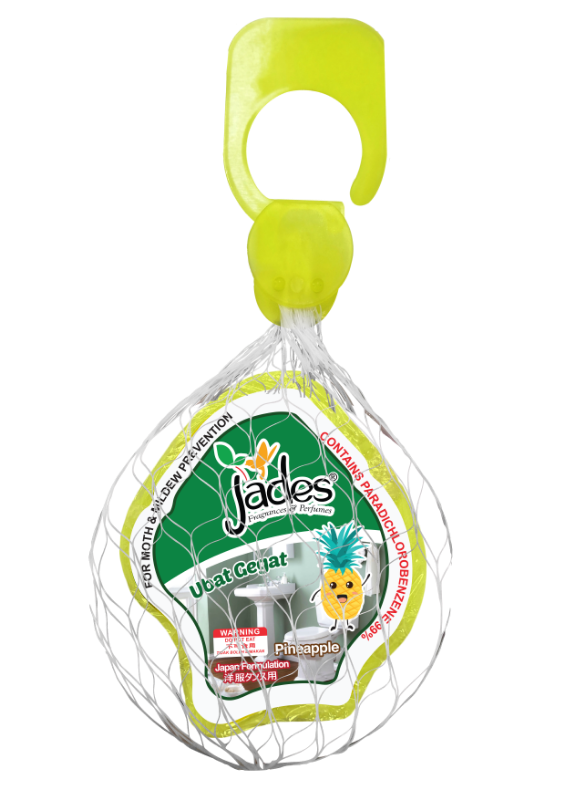 Jades Moth Repellent 115gm - Pineapple (Yellow) (Mothballs / Ubat Gegat)