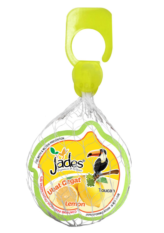 Jades Moth Repellent 115gm - Toucan (Lemon) (Mothballs / Ubat Gegat)