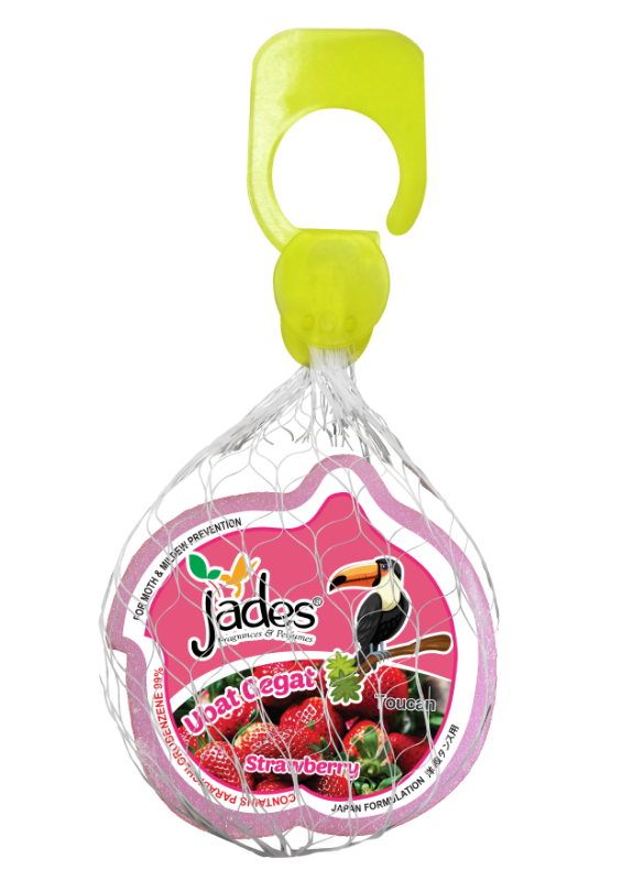 Jades Moth Repellent 115gm - Toucan (Strawberry) (Mothballs / Ubat Gegat)