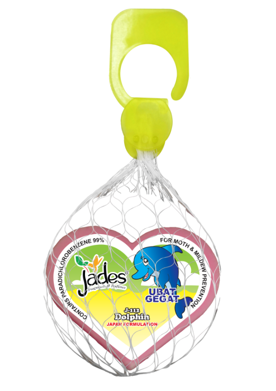Jades Moth Repellent 90gm - Dolphin (Red) (Mothballs / Ubat Gegat)