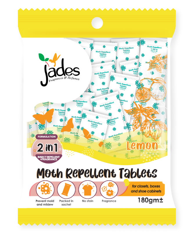 Jades Moth Repellent Tablets 180gram - Lemon (Mothballs / Ubat Gegat)