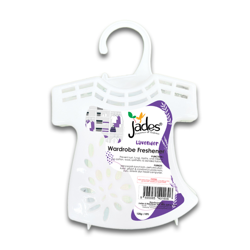 Jades Wardrobe Freshener 120gm - Lavender (Mothballs / Ubat Gegat)
