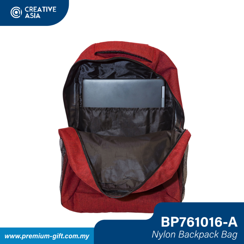 Maroon Nylon Basic Backpack Bag BP761016-A