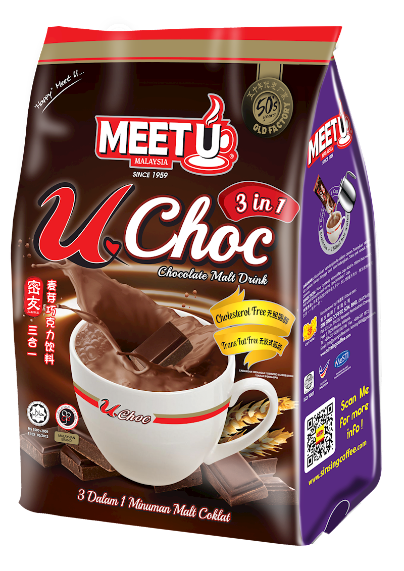 Meet U Uchoc Chocolate Malt Drink 3 In 1