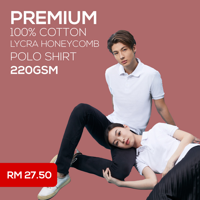 Premium 100% Cotton Lycra Honeycomb Polo Shirt