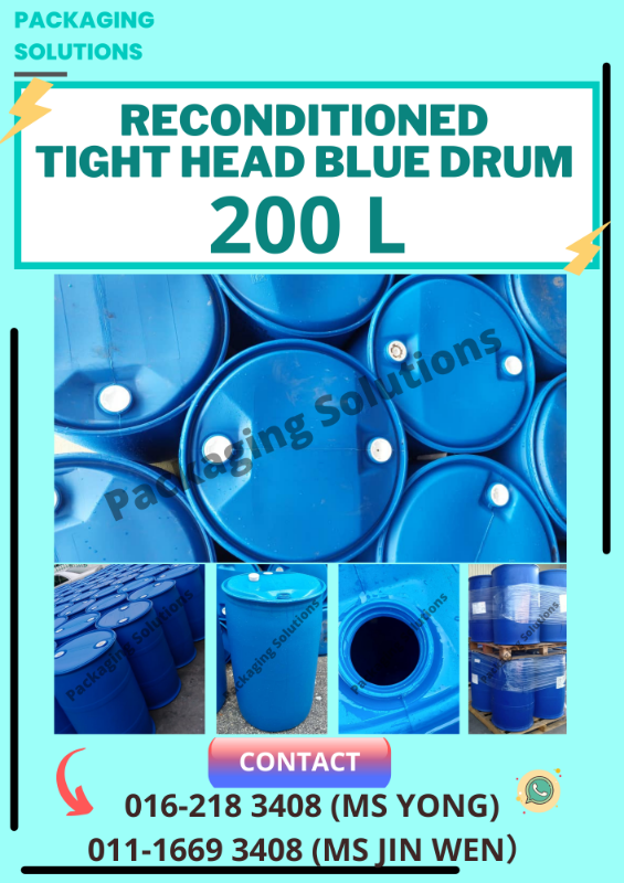 Reconditioned Tight Head Plastic Blue Drum 200l Selangor Malaysia Cte Express Jumbo Bag 6603