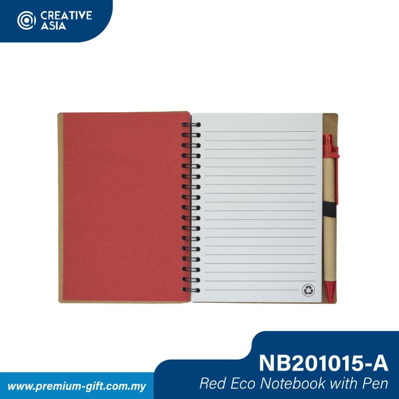 Red Eco Notebook with Pen NB201015-A