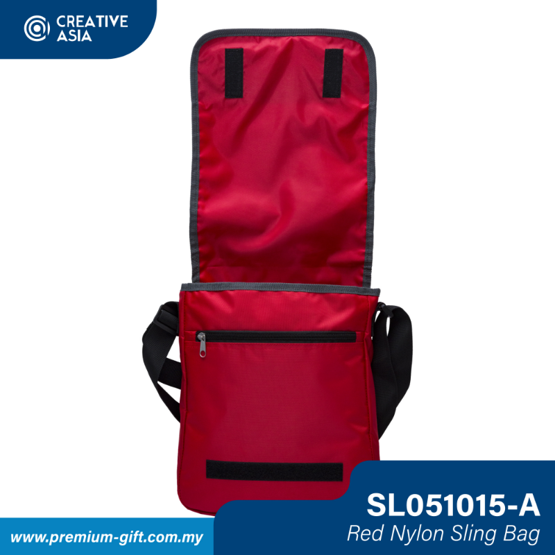 Red Nylon 420D Laptop Sling Bag  SL051015-A