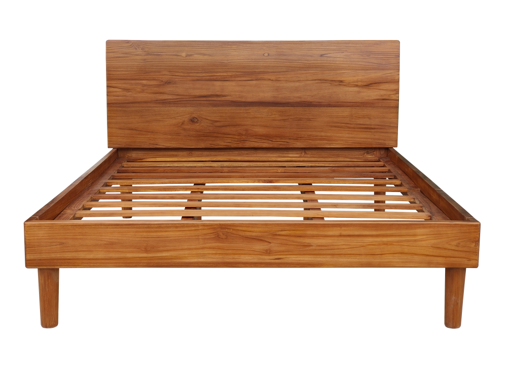 Solid Teak Wood Bed Model 359 (Brown)