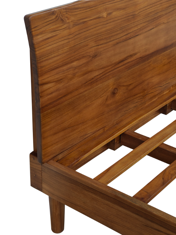 Solid Teak Wood Bed Model 359 (Brown)