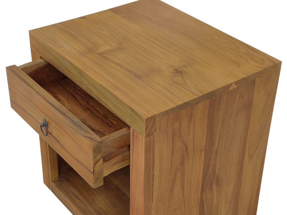 Solid Teak Wood Furniture 1 Drawer Bedside Table