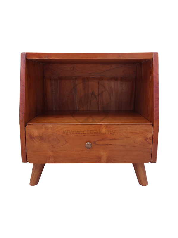 Solid Teak Wood Furniture 1 Drawer Bedside Table (Model 458)