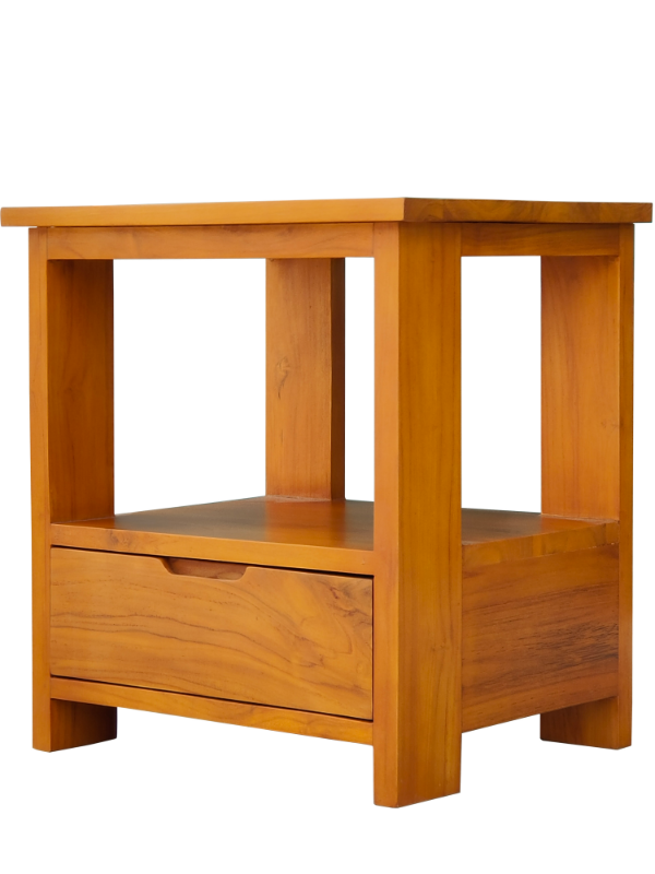 Solid Teak Wood Furniture 1 Drawer End Table