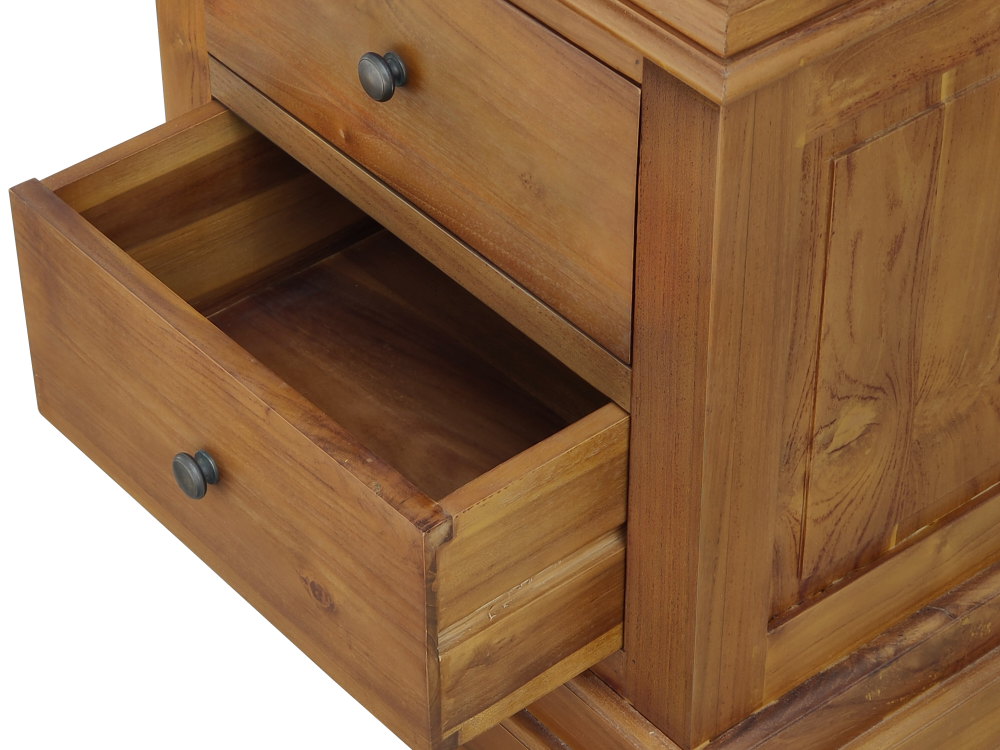 Solid Teak Wood Furniture 2 Drawers Bedside Table