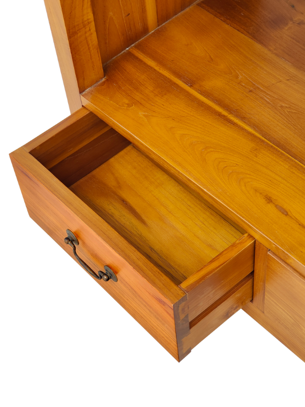 Solid Teak Wood Furniture 2 Drawers Bookcase