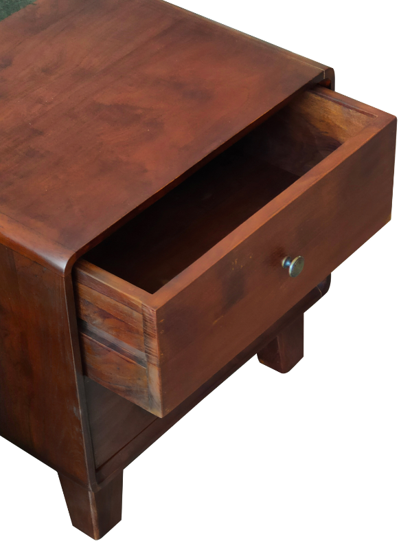 Solid Teak Wood Furniture 2 Drawers Boxy Bedside Table