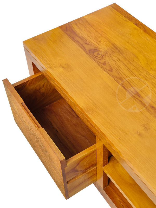 Solid Teak Wood Furniture 2 Drawers TV Cabinet