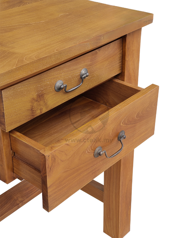 Solid Teak Wood Furniture 2 Drawers Writing Table