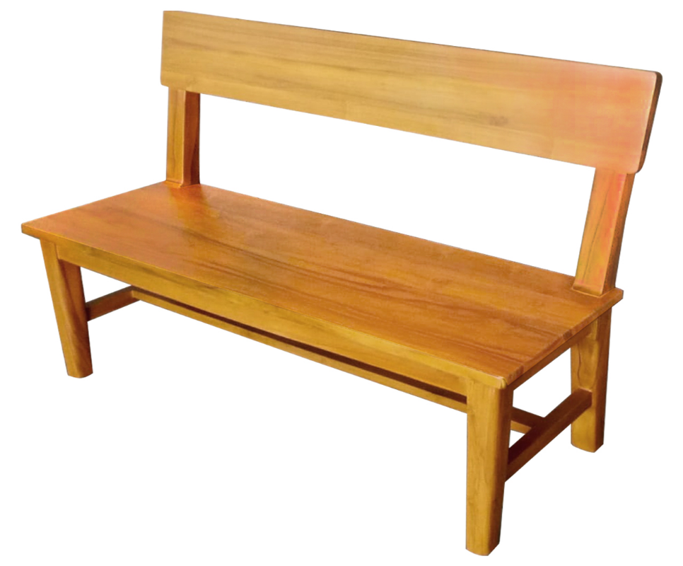 Solid Teak Wood Furniture 2 and 3 Seater Bench With Woodback
