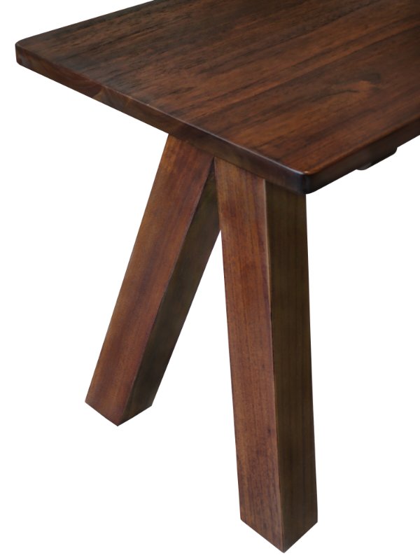 Solid Teak Wood Furniture 2 and 3 Seater Cross Dark Walnut Bench
