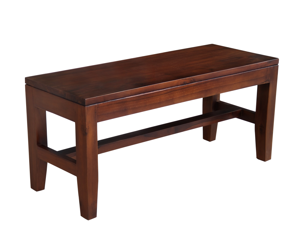 Solid Teak Wood Furniture 2 and 3 Seater Plain Dark Walnut Bench