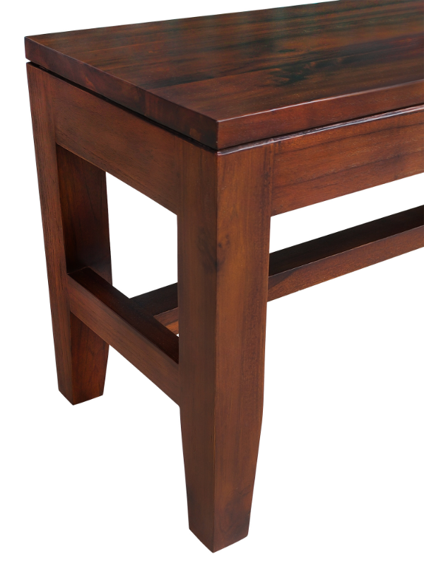 Solid Teak Wood Furniture 2 and 3 Seater Plain Dark Walnut Bench