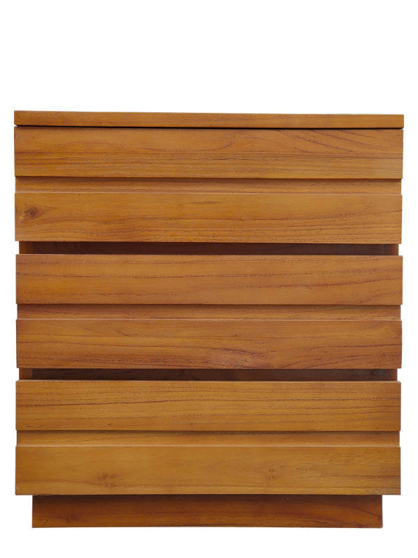 Solid Teak Wood Furniture 3 Drawers Bedside Table