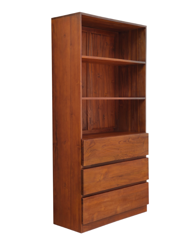 Solid Teak Wood Furniture 3 Drawers Bookcase, Selangor, Malaysia CT