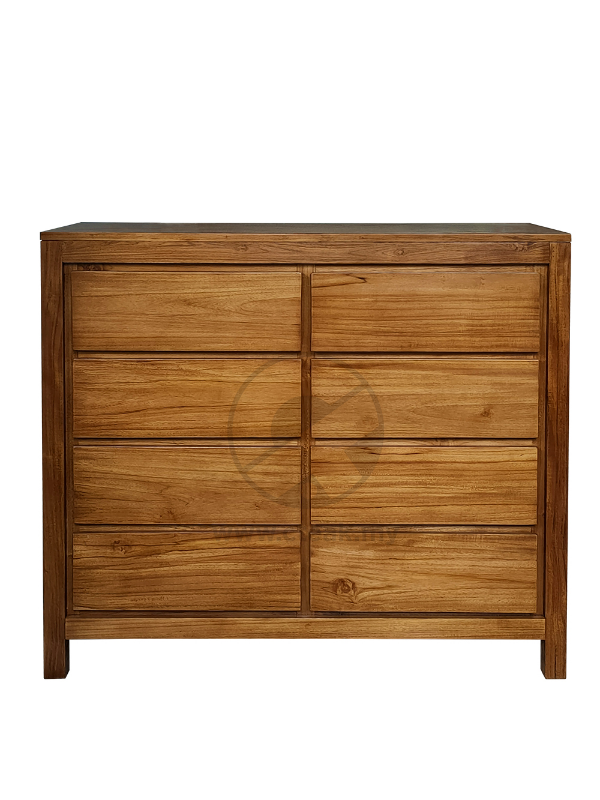 Solid Teak Wood Furniture 8 Drawers Chest (Model 133)
