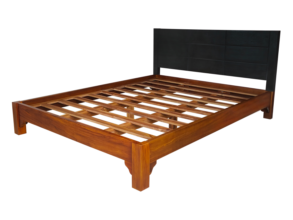 Solid Teak Wood Furniture Bedframe (Model: 349 Black)