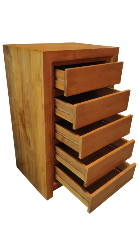 Solid Teak Wood Furniture Chest of 5 Drawers