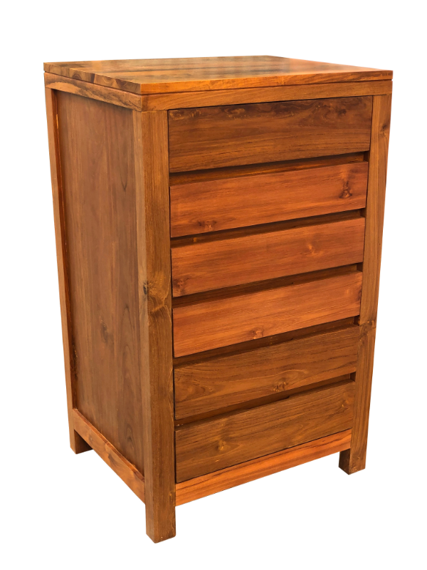 Solid Teak Wood Furniture Chest of 6 Drawers