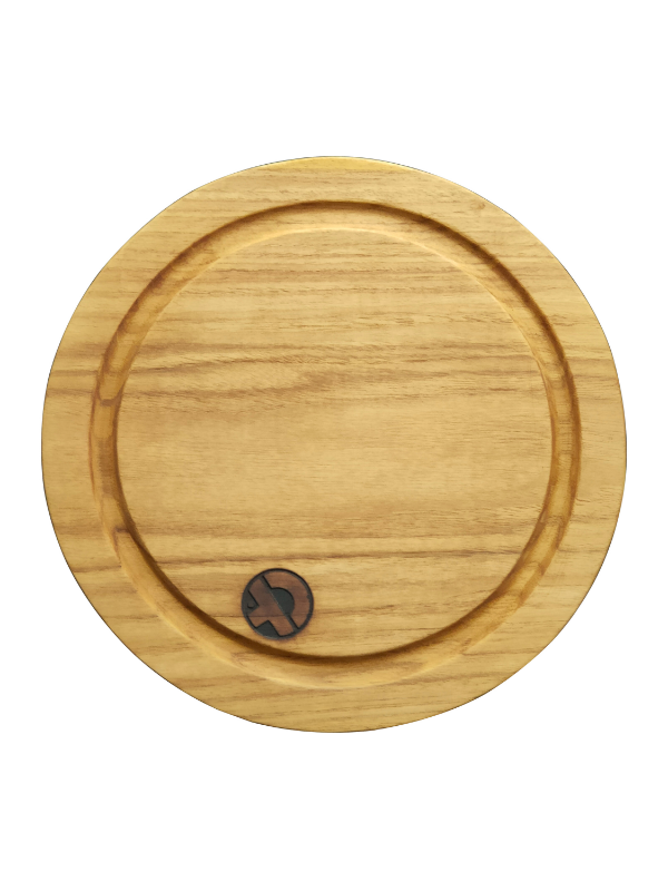 Solid Teak Wood Furniture Chopping Board (Round Thin) (Round in Single Piece of Wood)