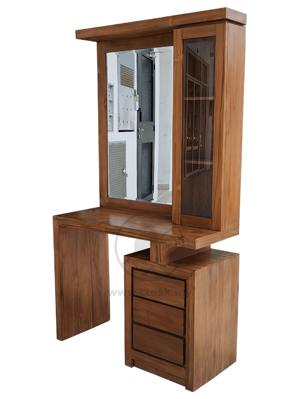 Solid Teak Wood Furniture Dressing Set Table With Mirror Frame (Model 110)