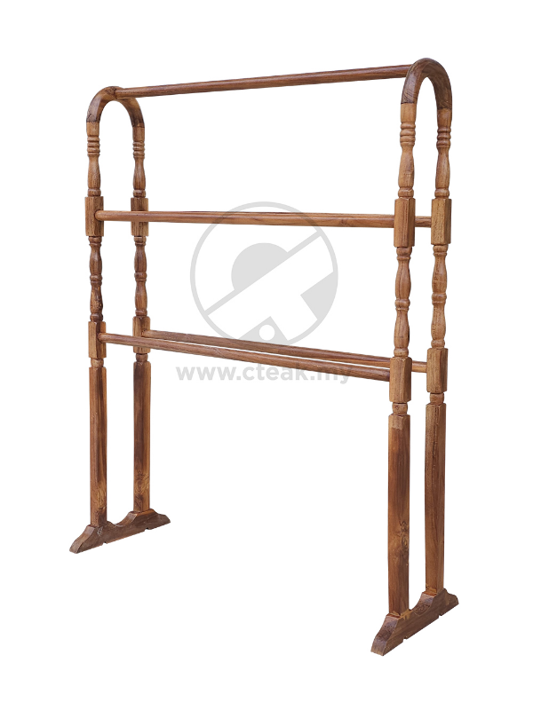 Solid Teak Wood Furniture Halfmoon Towel Rack (Natural)