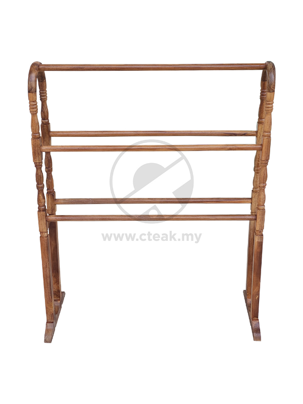 Solid Teak Wood Furniture Halfmoon Towel Rack (Natural)