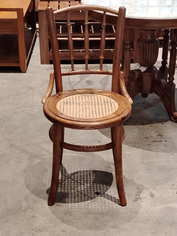 Solid Teak Wood Furniture Kopitiam Dining Chair (Rattan)