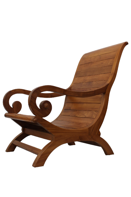 Solid Teak Wood Furniture Lazy Chair (Fit with Foot Stool)